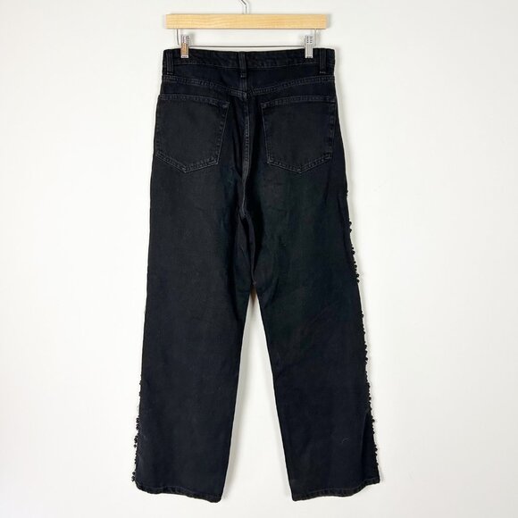 Reformation Jeans Wide Leg Beaded Sides Embellished Western Size 30 Women's - Picture 3 of 4